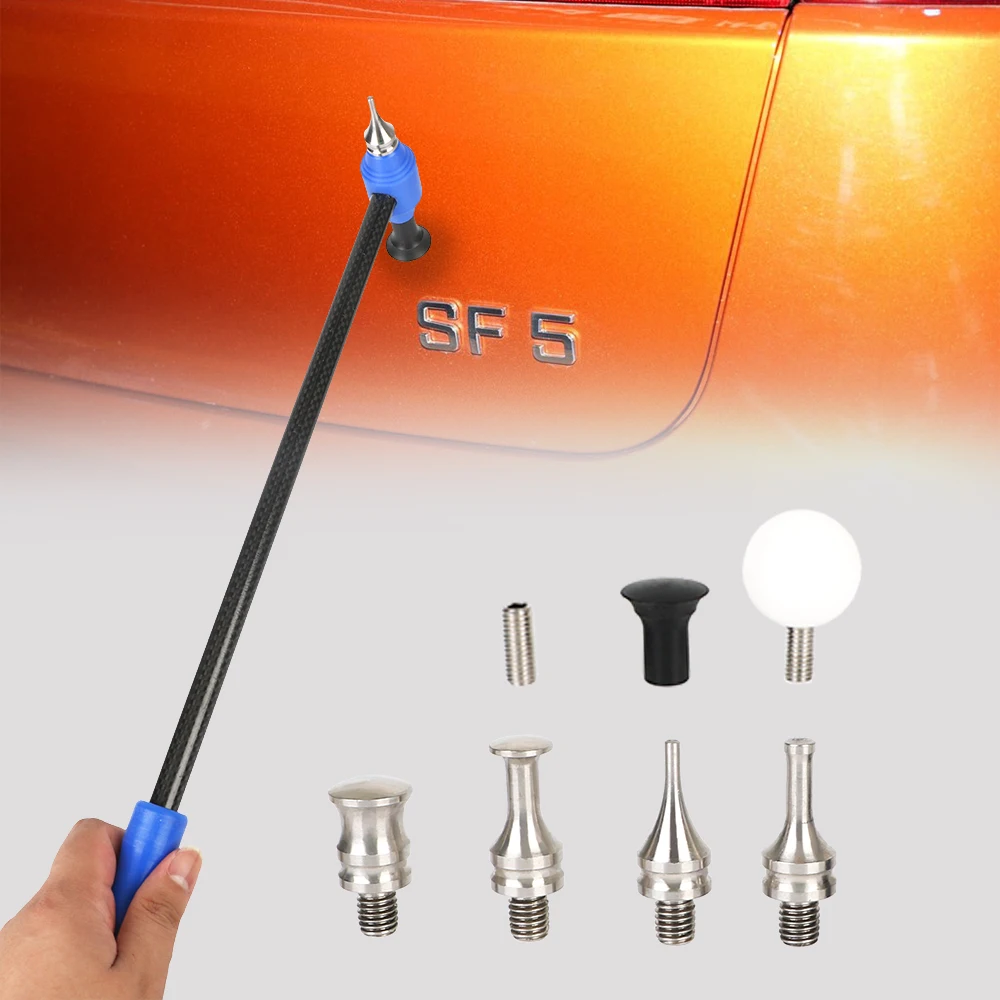 

Car Dent Repair Tool M8 Screw With Carbon Fiber Handle Portable Titanium Alloy Tapper Hammer Auto Body Repair Kit