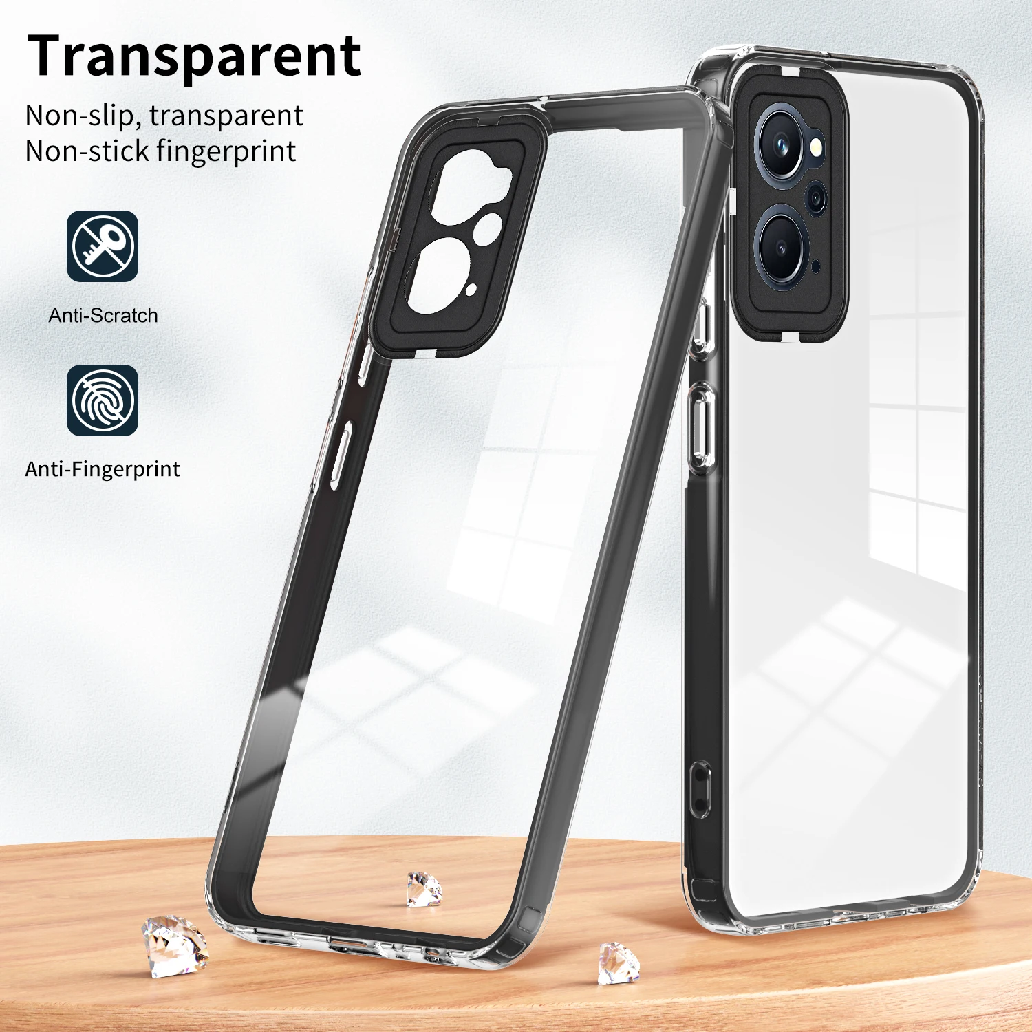 

3 IN 1 Frame Clear Case for OPPO Realme 9i A36 A76 A96 4G Armor Shockproof Soft Edges Hard Luxury Phone Cover Realme9i OPPOA76