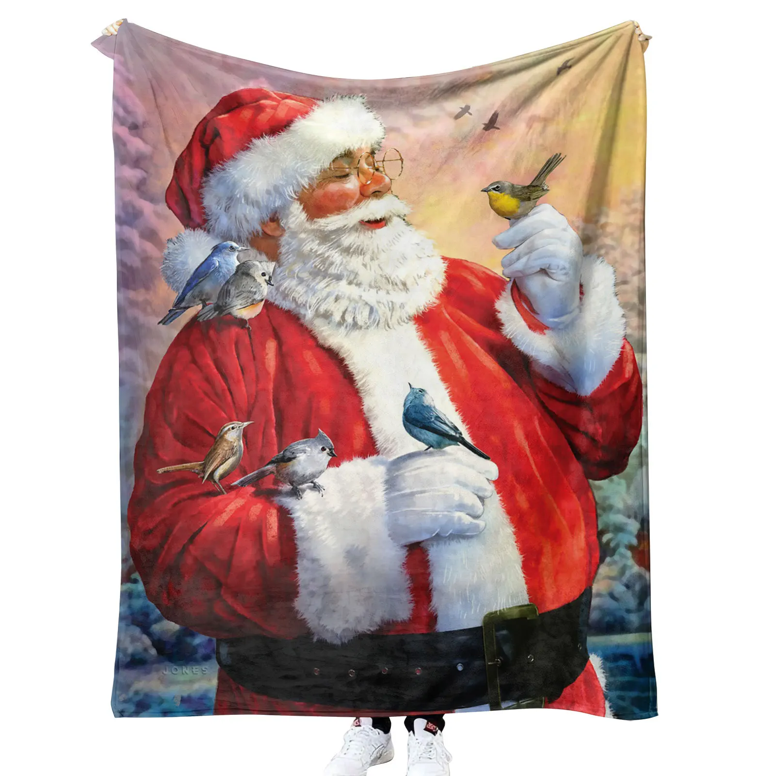 

Merry Christmas Throw BlanketSanta Claus Christmas Tree Sofa Cover Soft Couch Decoration Nap Foot Warm