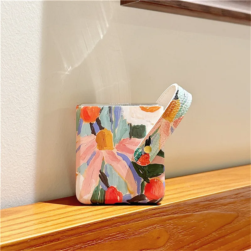 Милый мультяшный жираф с цветком на запястье чехол для ПК Samsung Galaxy Z Flip6 Flip5 Flip4 Flip3