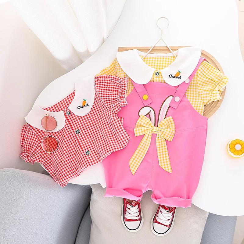 

MYT-Baby Clothes Toddler girl Clothes- 0-5 Years Old Summer Short-Sleeved Shorts Suit Baby Printed Shirt Two-Piece Suit
