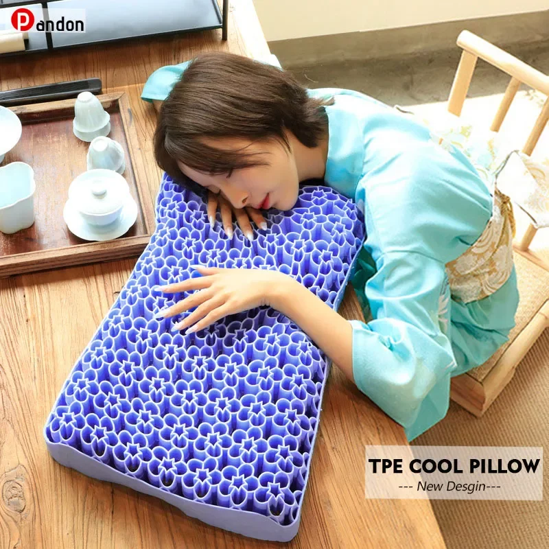 

Cherry Blossoms Bed Pillow Cool TPE High Elasticity Orthopedic Shoulder Pain Protection Cervical For Neck Sleep Travel