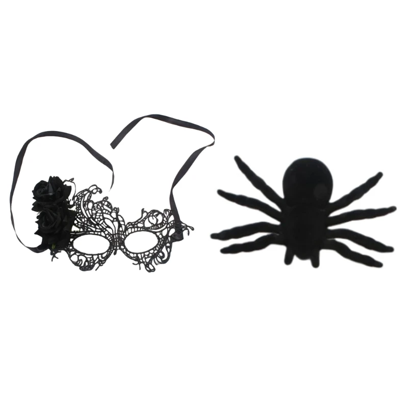 

Mardi Gras-Masks Carnival-Masquerade Mask Costume Party Supplies,Venetian Masks Decorations Spider-Lace Mask Women Men Dropship