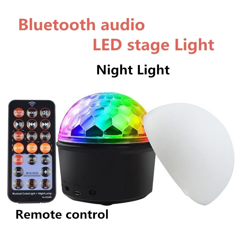LED  Stage Lighting  Bluetooth Audio LED Crystal Magic Ball Family Party  9 Color KTV Star Flash
