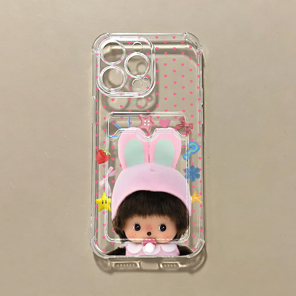 НОВЫЙ милый чехол-картхолдер M-Monchhichis для Xiaomi Redmi 13C 12C 10C 9A 9C Note 14 13 12 12s 11 10 9 8 Pro Plus 4G 5G, противоударный (art.: 3920dbdd29ef0) - 3920dbdd29ef0