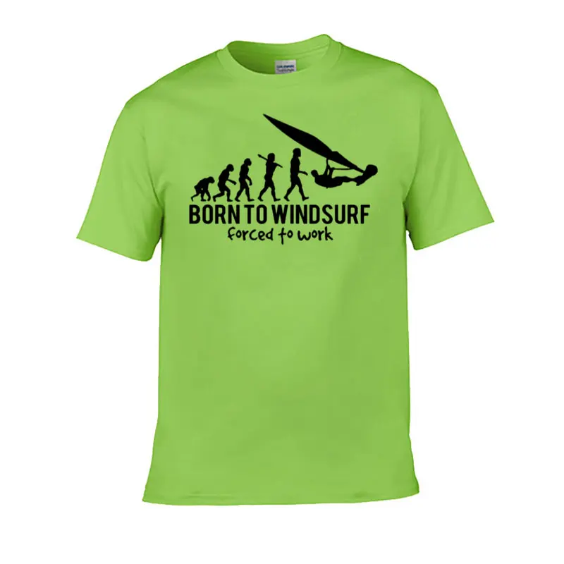 

New Summer top and T-shirt born to windsurf evolution street style t-shirt men's casual print Harajuku fashion men's T-shirt