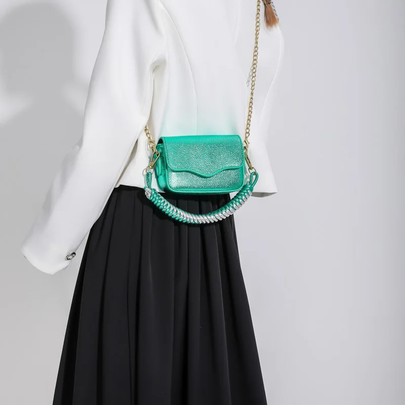 Wire Handle Women Handbag Candy Color Crossbody Bags for Women Chains Shoulder Bag Mini Phone Flap Purses Designer Bag Coin Tote