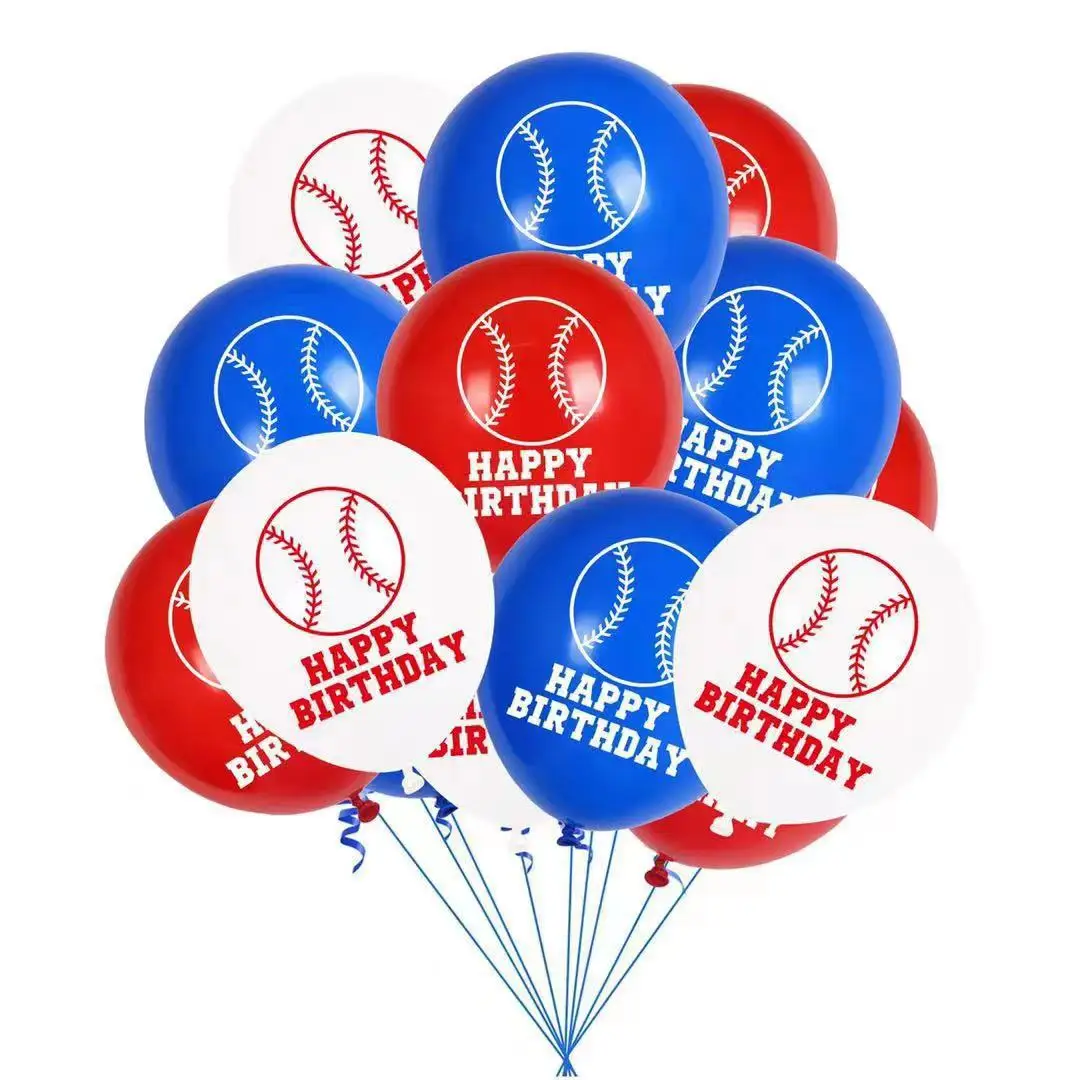 

9/18PCS 12 Inch Baseball Latex Balloons, Sports, Themes, Baby Shower, Children's Birthday Party Decoration