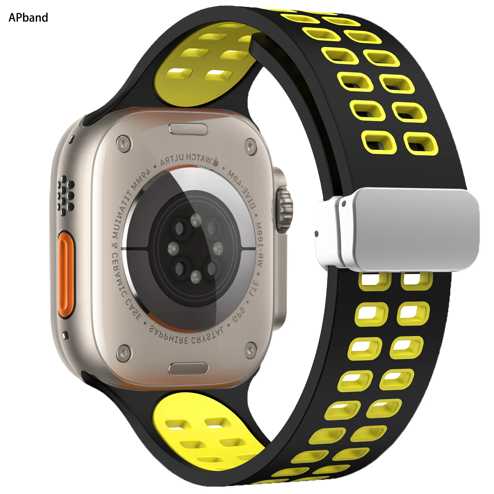 

Ремешок силиконовый для Apple Watch band 49 мм 44 мм 45 мм 41 мм 40 мм 38 мм, браслет с магнитной застежкой для iWatch series 7 3 6 se 8 ultra