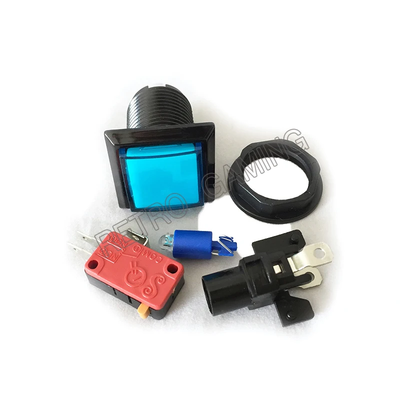 1 шт. 32 мм квадратная аркадная Кнопка с подсветкой кнопка микропереключателем для