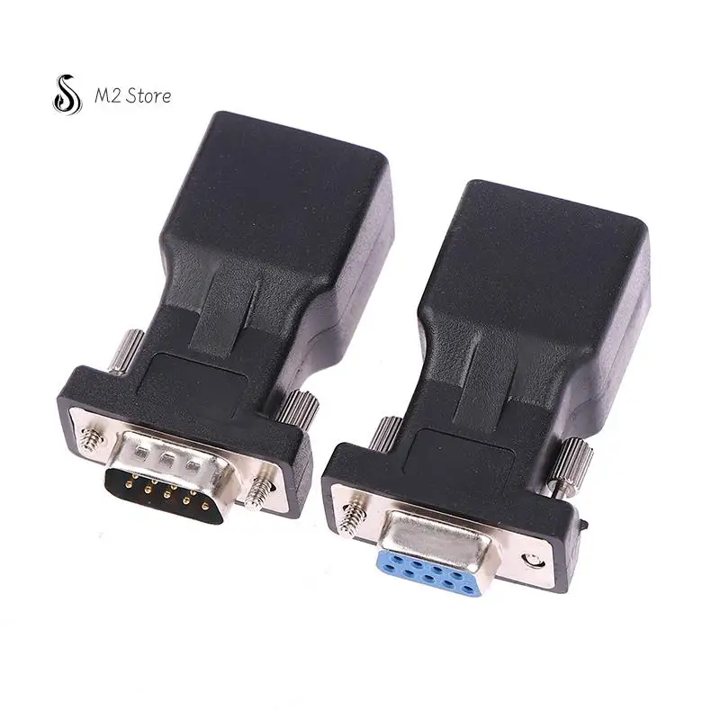1 шт. DB9 RS232 штекер/гнездо к гнезду RJ45 адаптер COM-порт к Ethernet-порту LAN