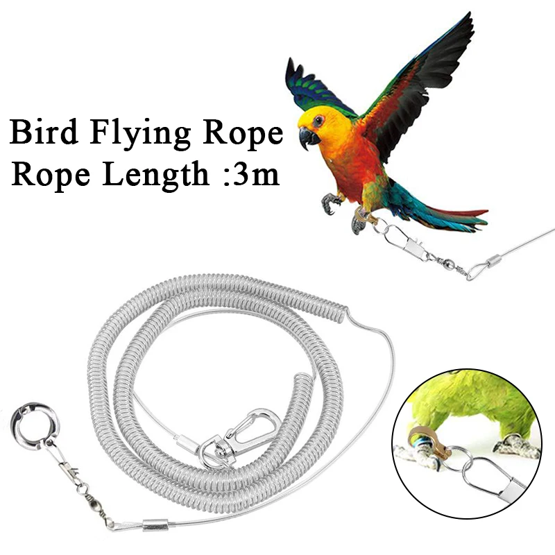 

Leg Ring Flexible Bird Chain Belt Anti Bite Plastic Wire Rope Parrot Bird Outdoor Flight Training Rope Macaw Starling Alloy