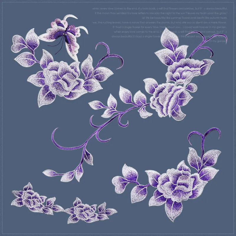 Фиолетовая бабочка комбинированная вышивка искусственный Ципао украшение