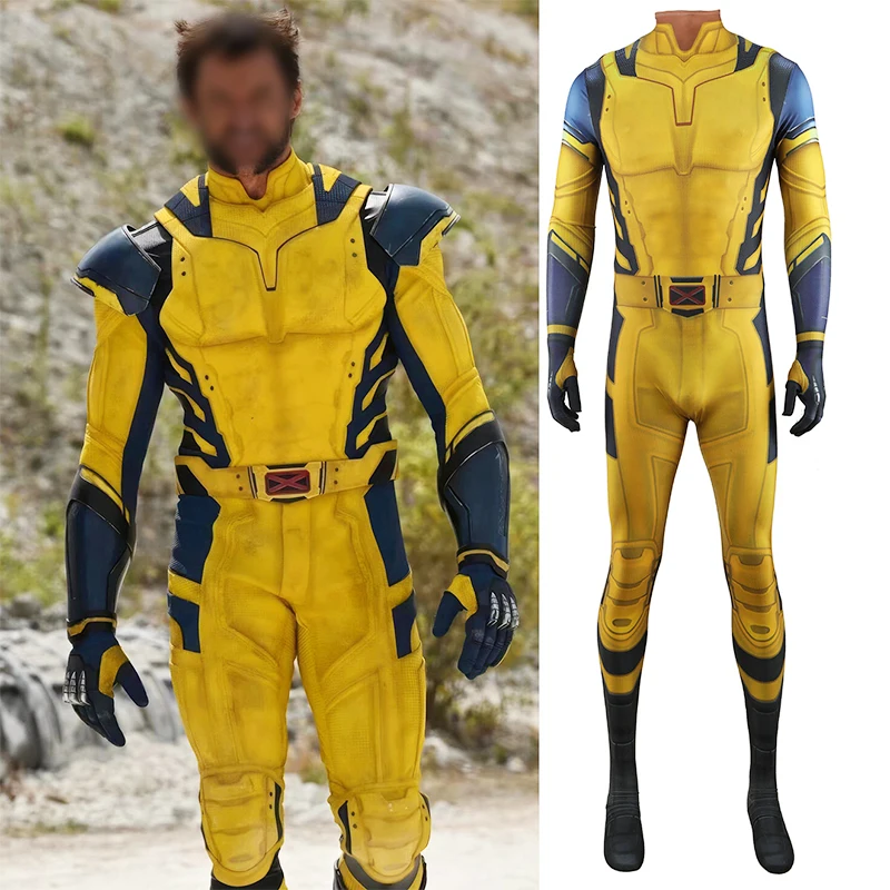 

New Deadpoolr 3 Wolverine Cosplay Costume 3D Printing Zentai Superhero Wolve Jumpsuit Yellow Costume Halloween Carnival