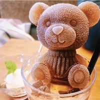 ice cube silica gel mold cute bear ice tray chocolate ice mould whiskey wine drink coffee ice cream decor kitchen gadgets