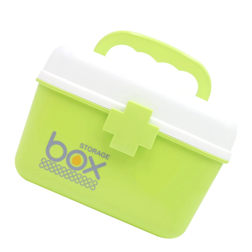 

Box Lock Storage Case Aid First Medication Container Emergency Empty Bin Lid Handle Holder Organizer Home Lockable