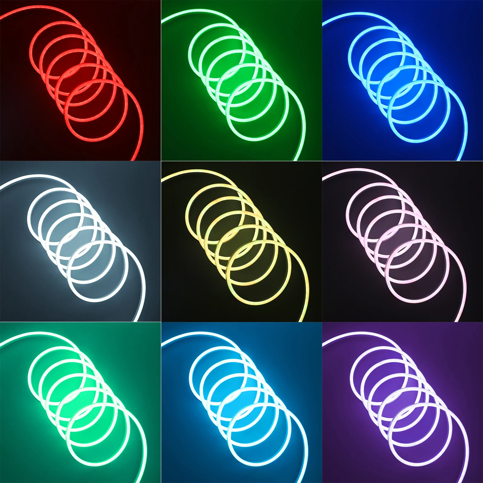 Фото 3AA Battery Powered 5V RGB Color-changing LED Neon Strip Light 1M 2M 3M Waterproof With Bluetooth Remote Control For Home Decor №2