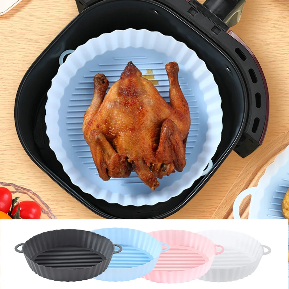 

Air Fryer Silicone Pot Reusable Air Fryers Liners Oven Baking Tray Pizza Fried Chicken Basket Cooking Mat Home Kitchen