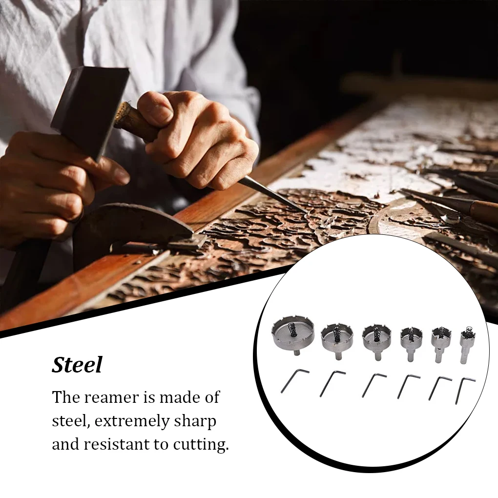 

12Pcs/Set 22/30/35/45/50/65MM Steel TCT Core Drill Bit Metalworking Tools High Strength Hole Saw Hexagon Screwdriver