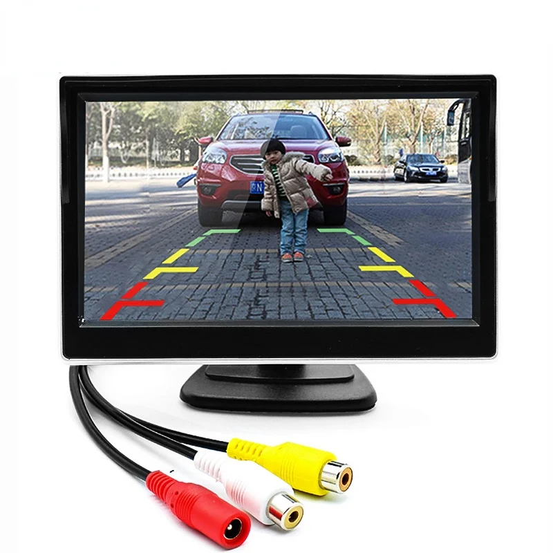 

5-дюймовый цветной ЖК-монитор tft для автомобиля, цифровой экран заднего вида с поддержкой vcd dvd gps-камеры с 2 видеовходами