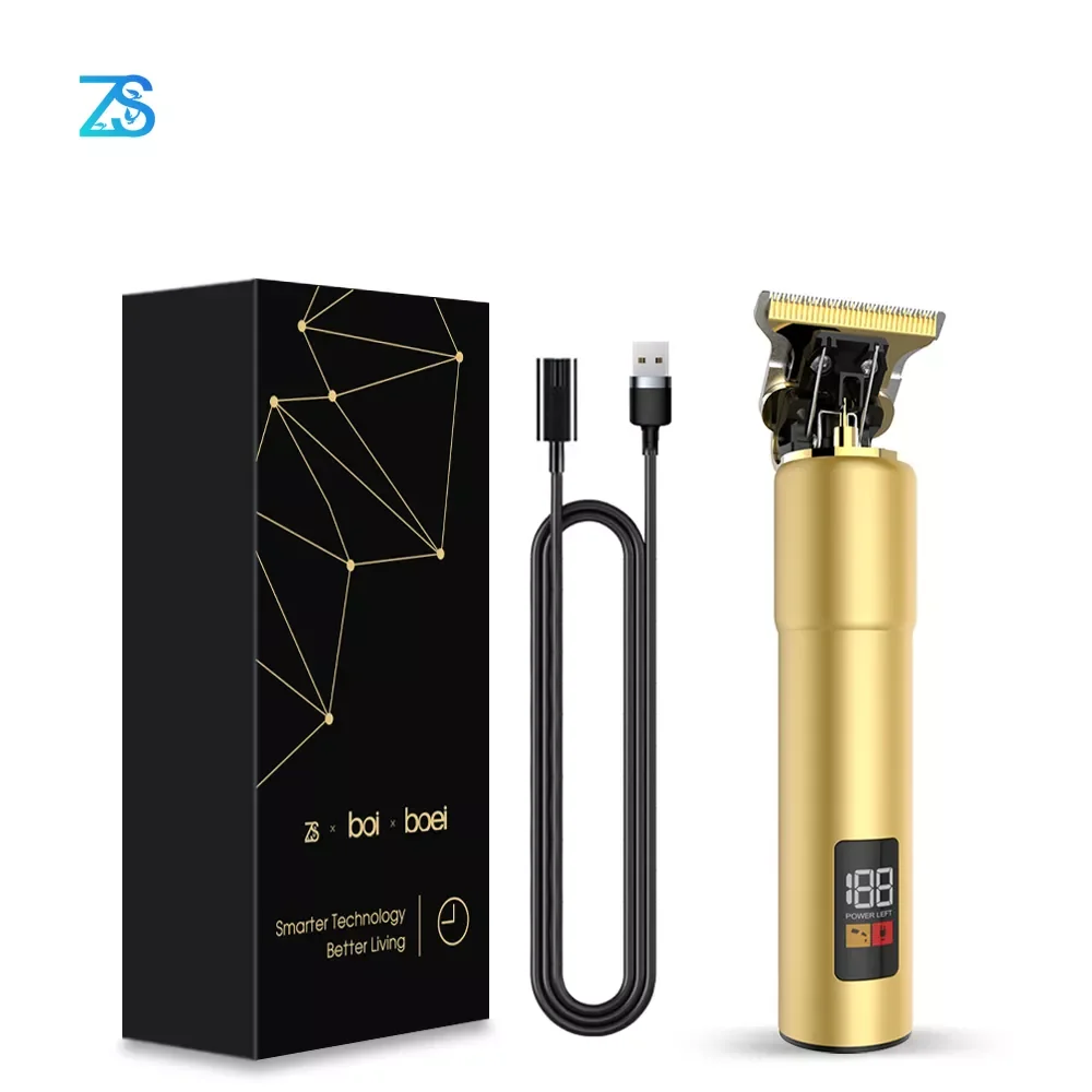 

[ZS] LCD Screen Steel Cutter Head Professional Hair Clipper Trimmer Electric USB Rechargeable Beard Shaver Machine For Men