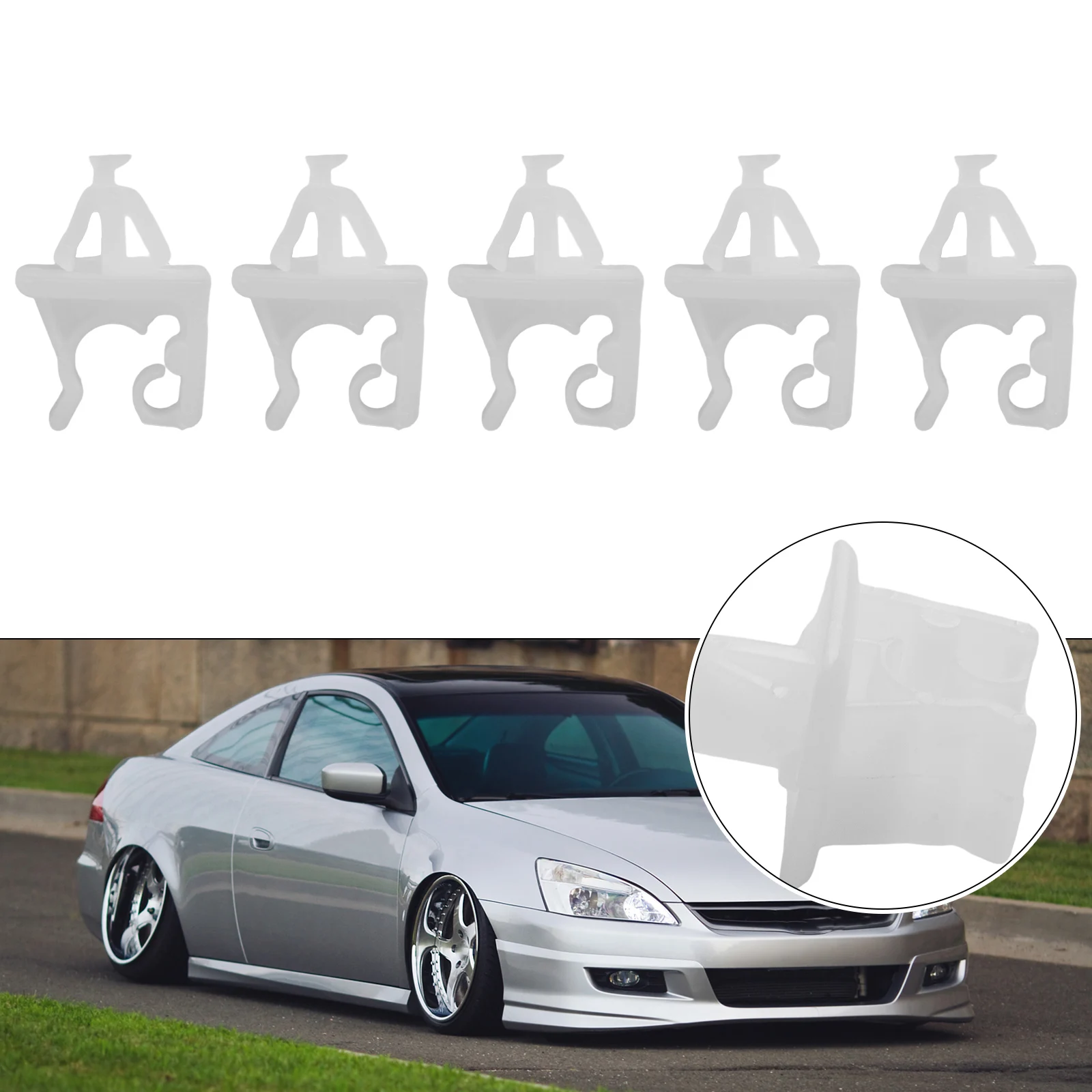 

5Pcs Hood Prop Rod Holder Clip Fit For Honda For Accord Civic For Automobiles Interior Accessories 90672SNB901 White Fixing Clip
