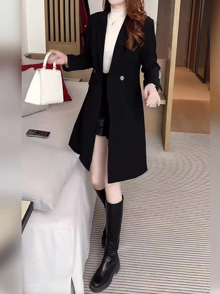 Повседневный плащ верхняя одежда женский средней длины осенний раний 2024 модное