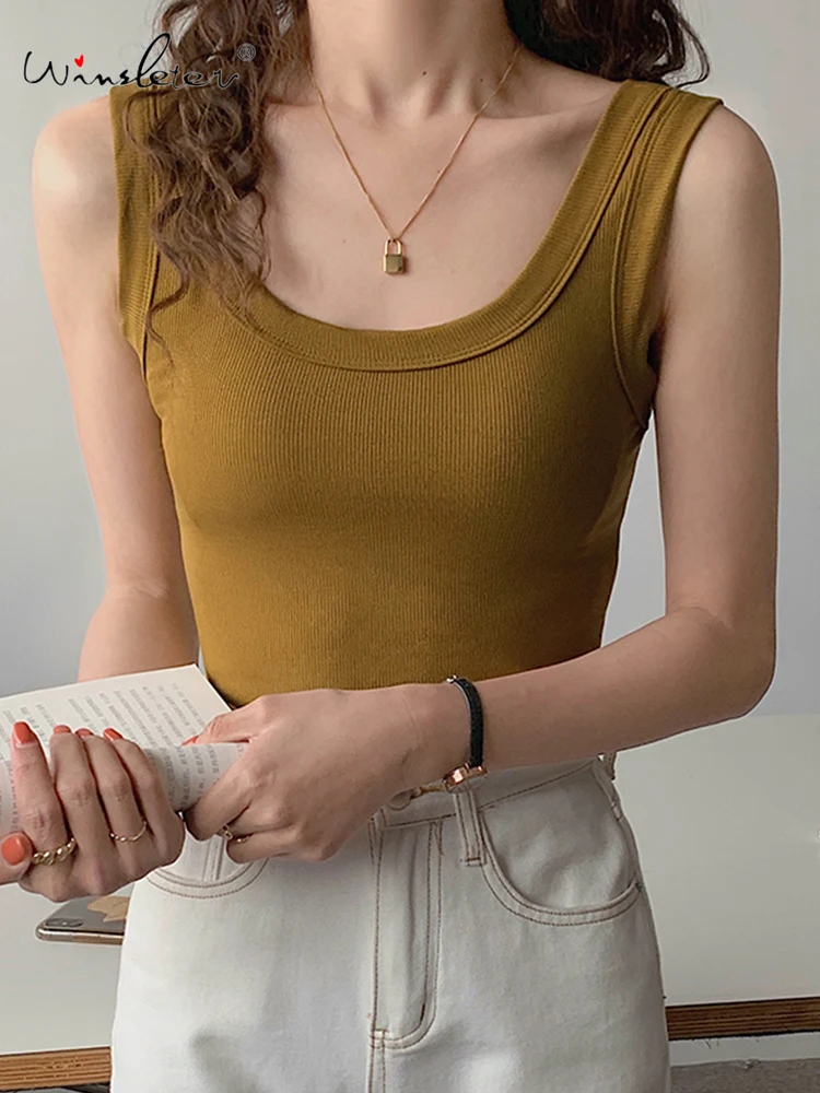 

Майка женская однотонная из хлопка, без рукавов, T25206X