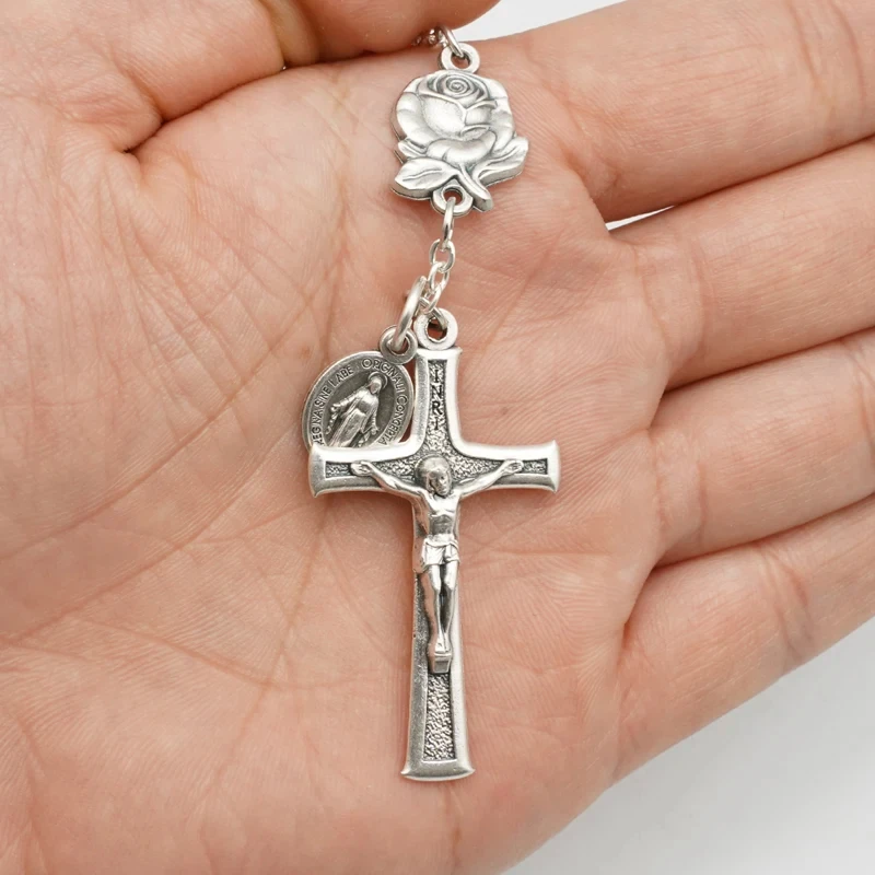 Ожерелье с подвеской-крестом из натурального красного черного агата 6 мм бусины