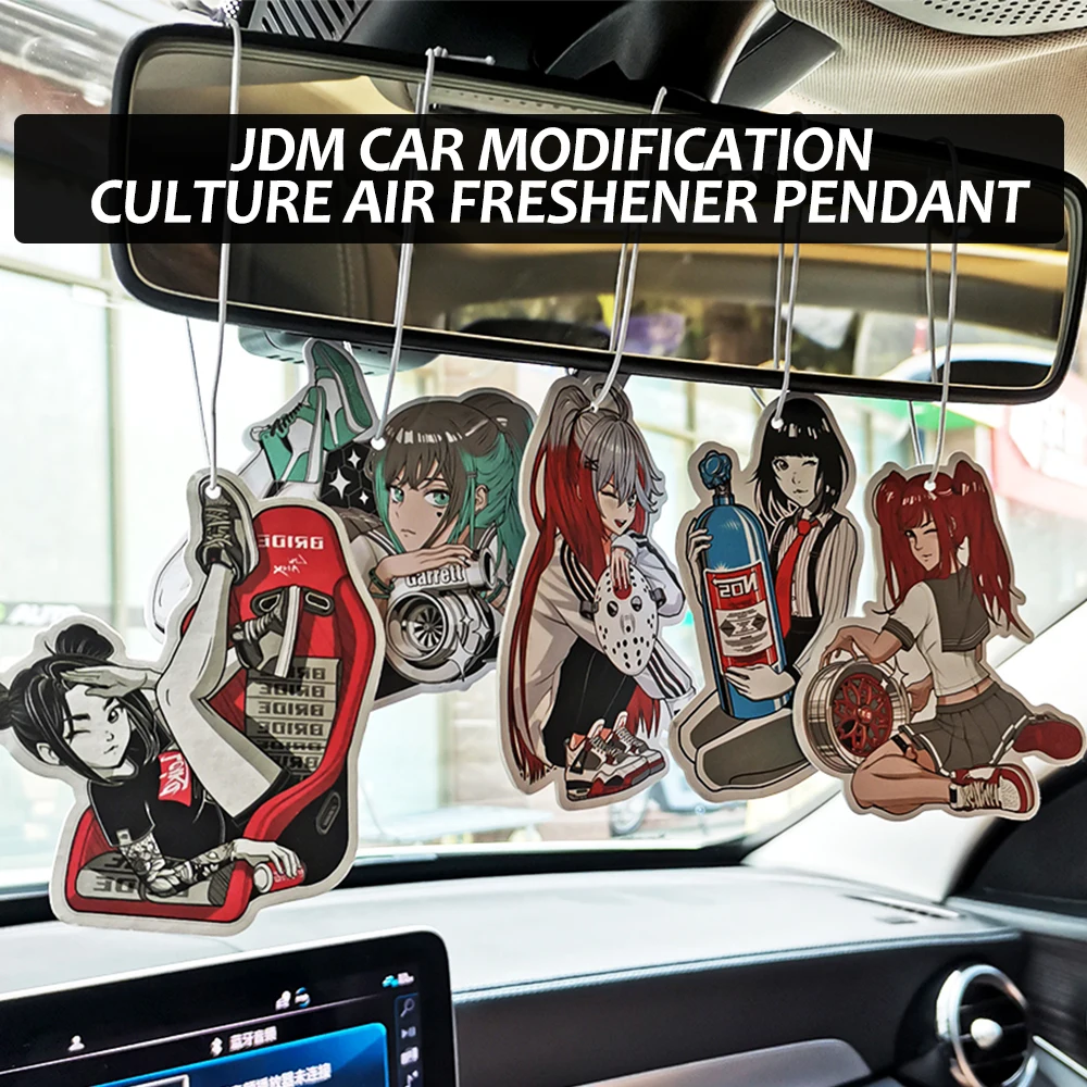 

Newest Car Air Freshener Sexy Anime Girl Hanging Rearview Mirror Perfume Turbo Brake Disc Absorber Solid Paper JDM Accessories
