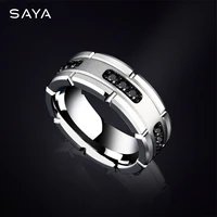 ring for men tungsten rings high polished inlay black stones for wedding band free shipping customized