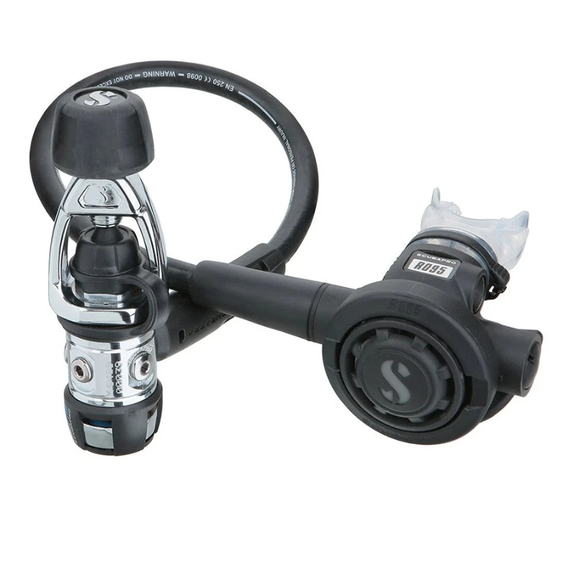 

Submersible breathing regulator first stage and two head entry classic downstream valve