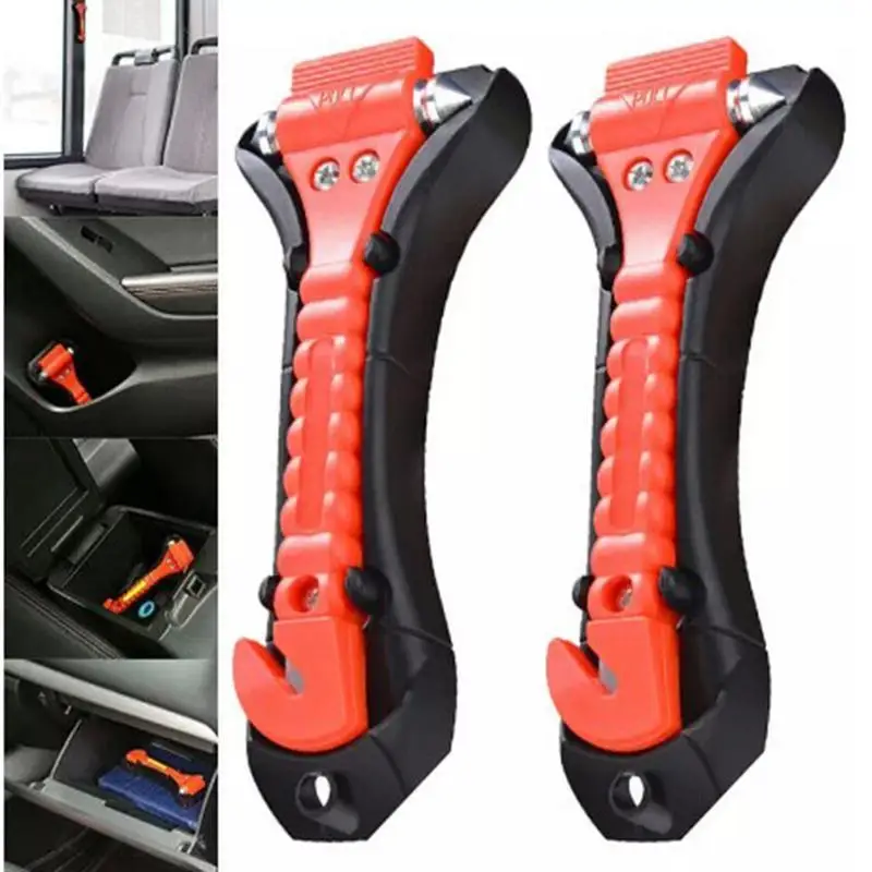 1Pcs Car Safety Hammer Life Saving Escape Emergency Hammer Seat Belt Cutter Window Glass Breaker Car Rescue Tool Accessories 3.8