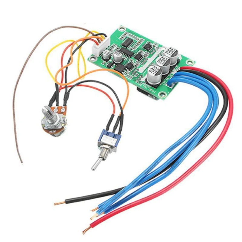 

DC 12V-36V 200W 500W High Power Brushless Motor Controller Driver Board Assembled No Hall with Resistance Adjustment