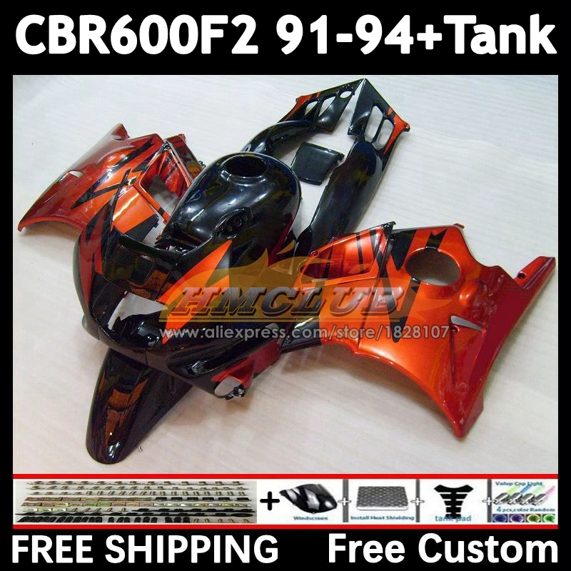 Фото Кузов + бак для HONDA CBR600 CBR 600F2 600 оранжевый запас F2 FS 55No.76 CBR600F2 91 92 93 94 CBR600FS 1991 1992 1993 1994 Обтекатели №1