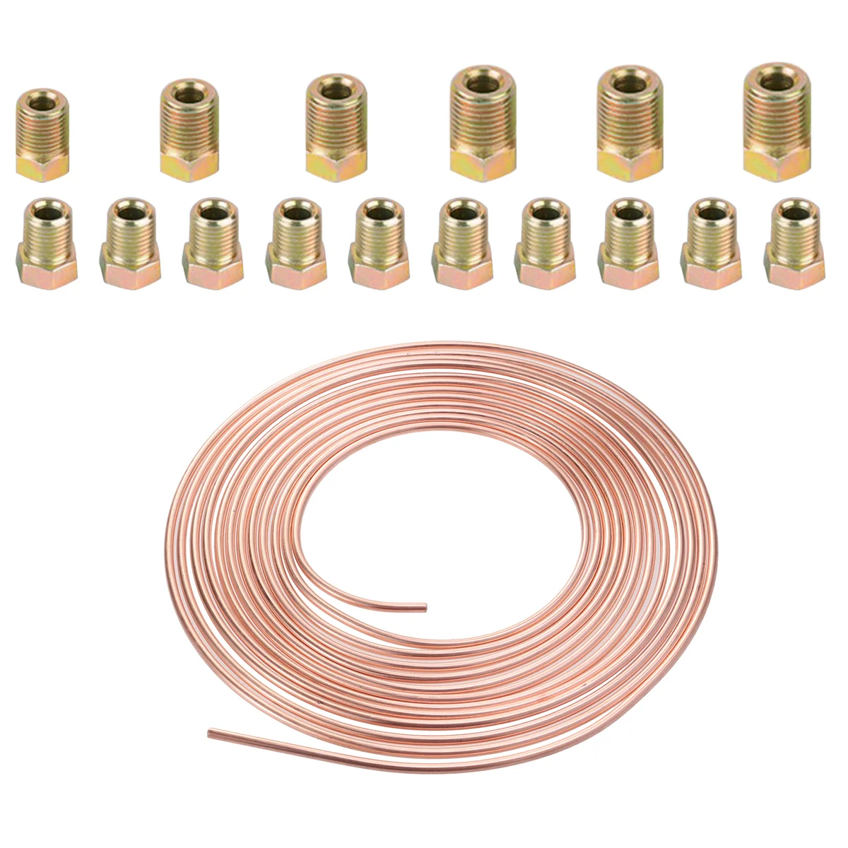 

3/16 inch Car Brake Line Copper Plated Liquid Fuel Gas Cable with 16 PCS Screws - 25 inch Long