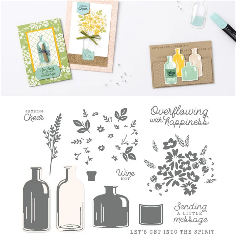 

Metal Cutting Dies and Transparent Stamps Stencil Scrapbook Diary Decoration Embossing Template Supplies 2023 DIY New Arrived