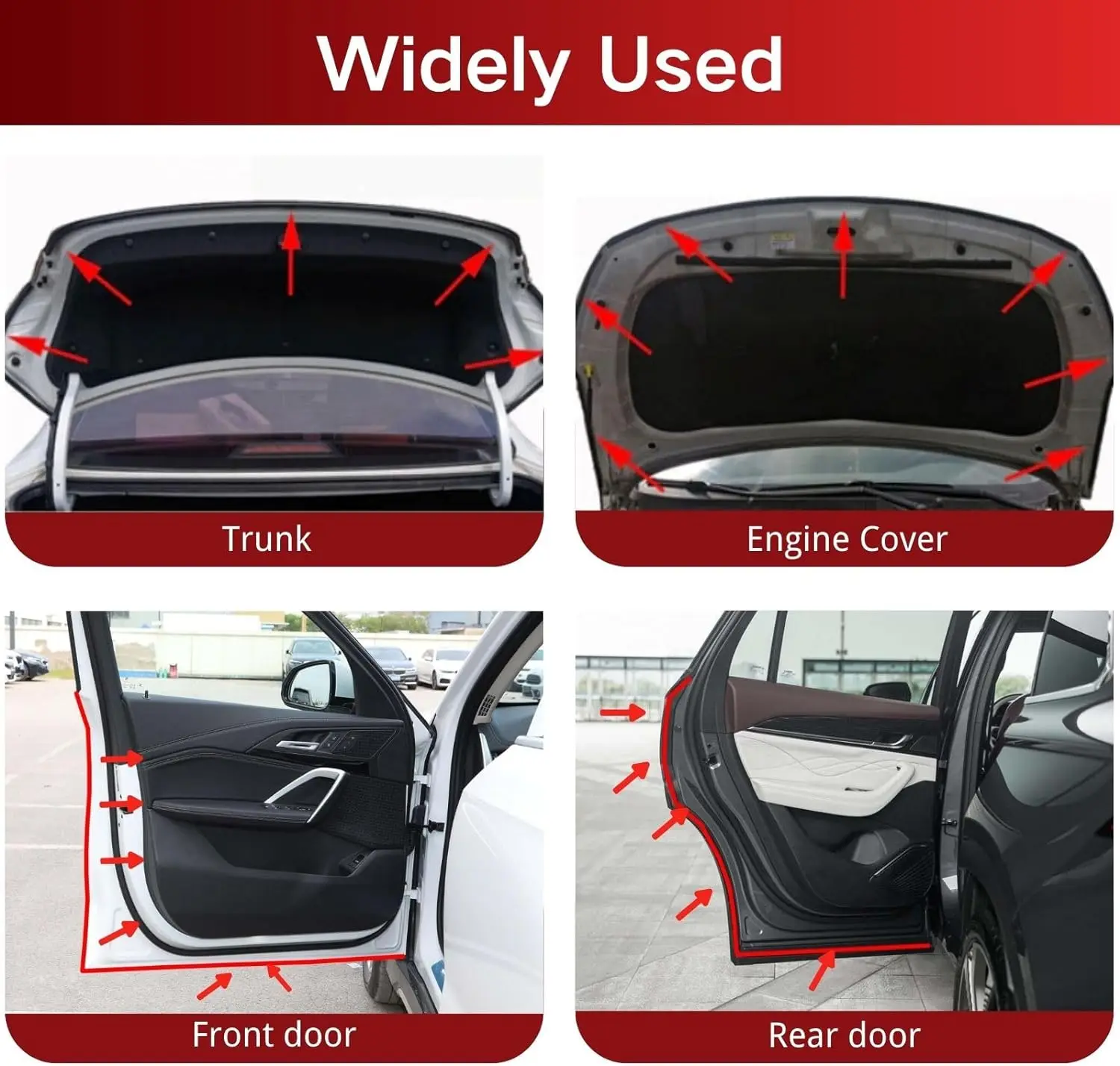 Резиновая уплотнительная полоса на края двери автомобиля багажник капот