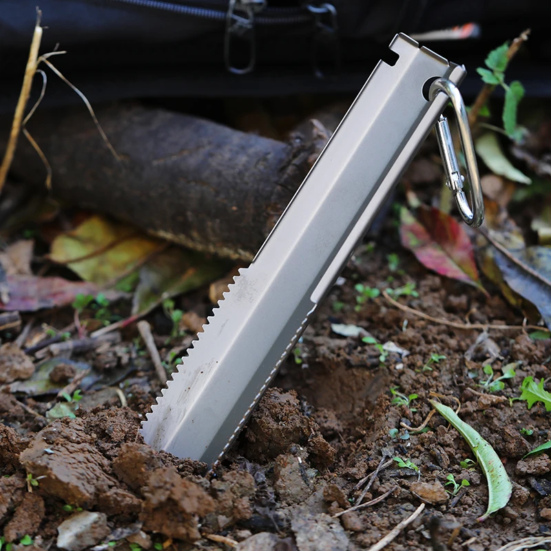 Tiartisan Newest Portable Trowel titanium Shovel with Carrying Pouch multi tool for Camping Gardening Hiking Backpacking Ta6702