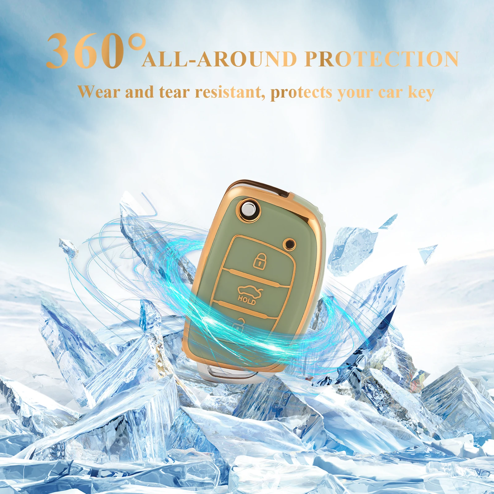 Складной ключ с 3 кнопками из ТПУ чехол для автомобильного ключа Hyundai Sonata Ix35 IX45 IX25