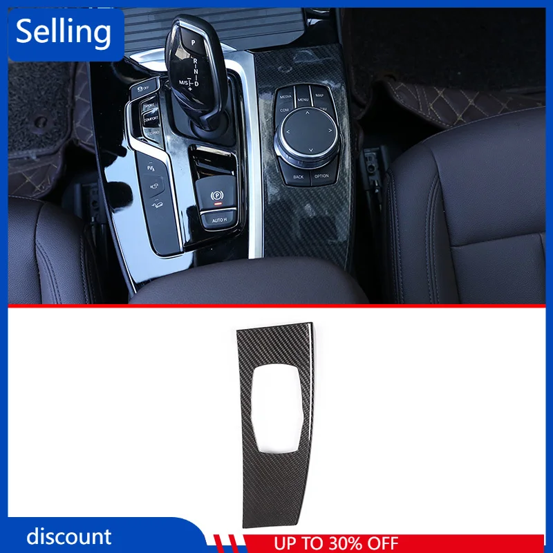 

1 Pcs Real Carbon Fiber Car Multimedia Knob Panel Cover Trim For BMW X3 X4 G01 G02 2018 2019 LHD Accessories fast ship