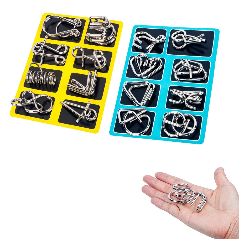 

16 Pieces Baby Suits Lock Brain Puzzle Buckle Intelligence Puzzles Ring Casual