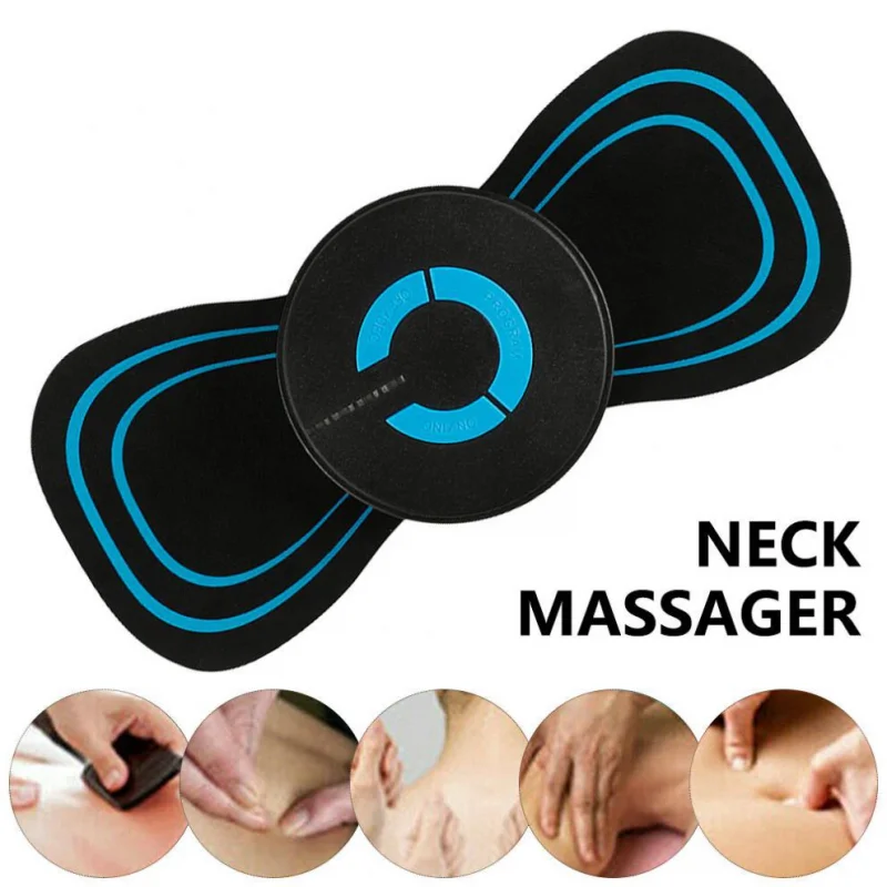 

Portable Neck Massager Mini Electric Convenient Intelligent Cervical Massage Stickers Meridian Stimulator Muscle Relief Pain