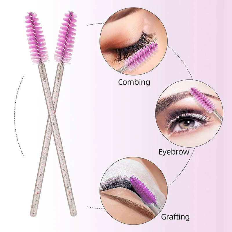 

5Pcs Eyelash Extender Disposable Eyebrow Brush Separate Tube Design New Cute Eyelash Resin Drill Bottom Mascara Stick Applicator