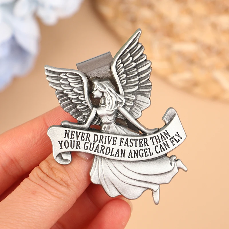 

Зажим для козырька «Ангел-хранитель», серебристый, никогда не ездит быстрее, чем зажим для козырька Can Fly, для автомобильных аксессуаров