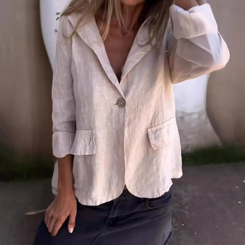 Женский деловой костюм с отложным воротником элегантный пиджак V-образным