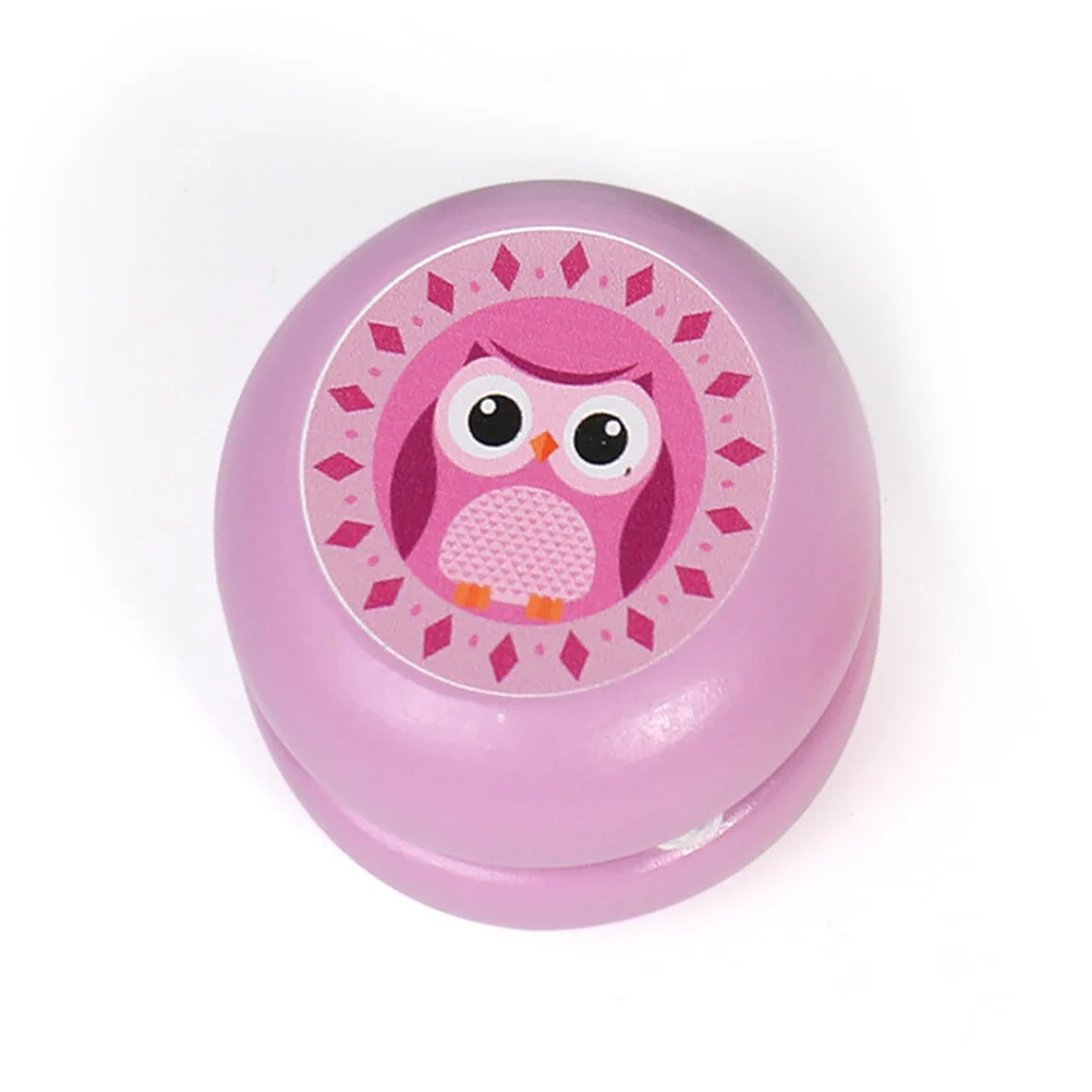 

2 шт. деревянные игрушки, 6x6x4 см, мультяшный уровень Yoyos для начинающих, прочная забавная Фотосумка для детей, Рисунок совы