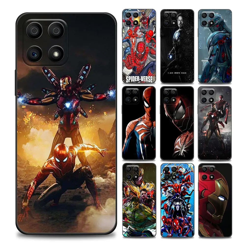 

Spiderman Iron Man Marvel Phone Case For Honor 50 30 10 Lite 30i 20e 9A 9C 9X Pro 8X Nava 8i 9 Y60 Cover Soft Silicone Cases