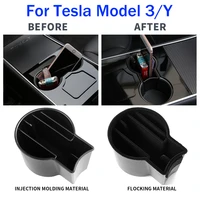 car center console water cup holder for tesla model 3 y 2017 2018 2019 2020 2021 auto water cup storage box multi grid card slot