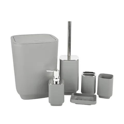 Принадлежности для ванной комнаты, квадратный подстаканник для полоскания рта из шести предметов, держатель для зубной щетки, ведро для мусора, Туалетный Набор Для Хранения Туалетных принадлежностей и туалетных принадлежностей